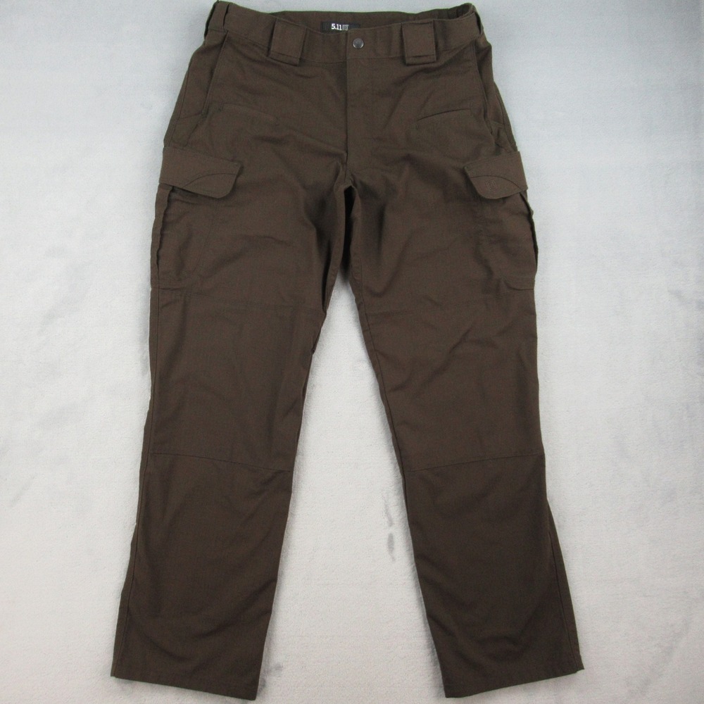 5.11 Tactical Cargo Pants Mens 36x32 Brown Ripstop Straight Leg 74369-117